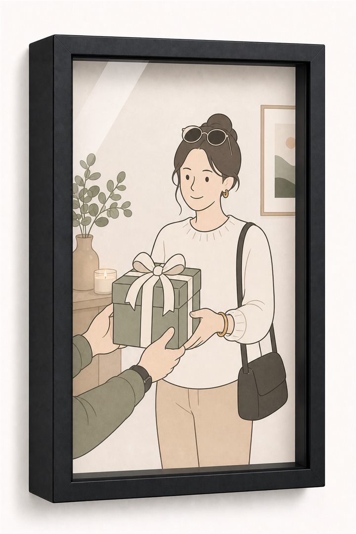Framed symbolic finished gift layout